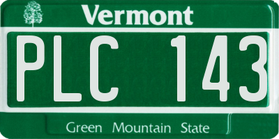 VT license plate PLC143