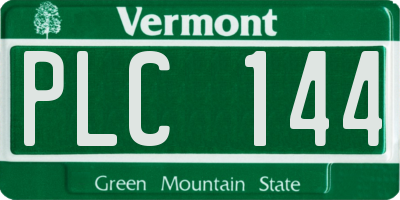 VT license plate PLC144
