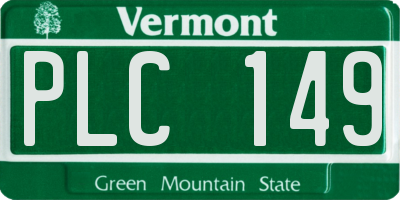 VT license plate PLC149
