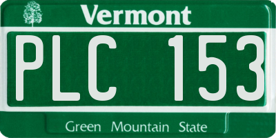 VT license plate PLC153