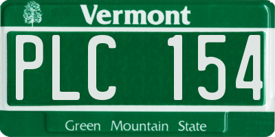VT license plate PLC154