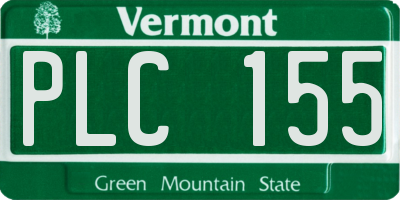 VT license plate PLC155