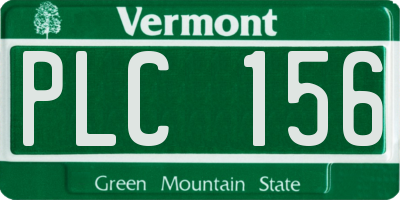 VT license plate PLC156