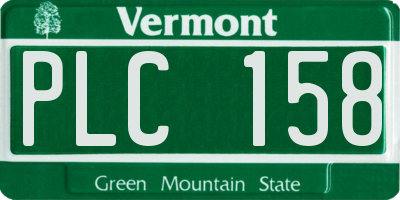 VT license plate PLC158
