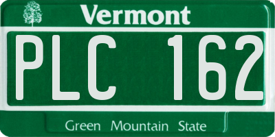 VT license plate PLC162
