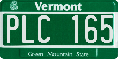 VT license plate PLC165
