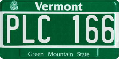VT license plate PLC166