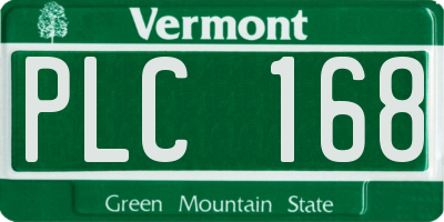 VT license plate PLC168