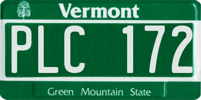 VT license plate PLC172