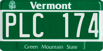 VT license plate PLC174