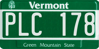 VT license plate PLC178
