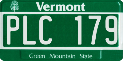 VT license plate PLC179