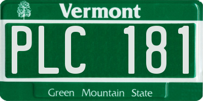VT license plate PLC181