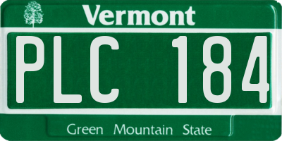 VT license plate PLC184