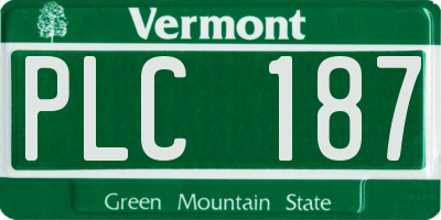 VT license plate PLC187