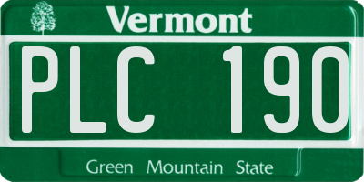 VT license plate PLC190