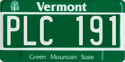VT license plate PLC191