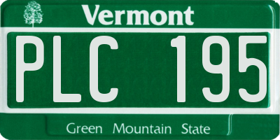VT license plate PLC195