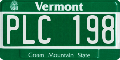 VT license plate PLC198