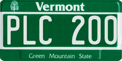 VT license plate PLC200