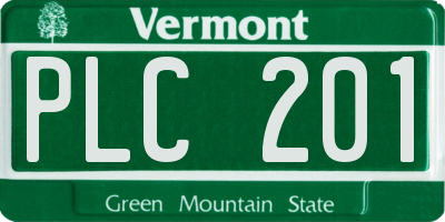 VT license plate PLC201
