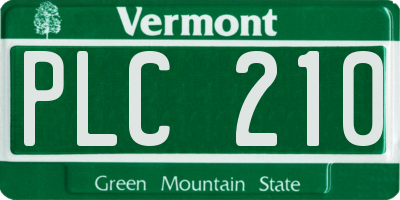 VT license plate PLC210