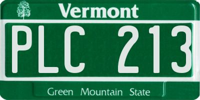 VT license plate PLC213