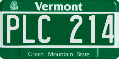 VT license plate PLC214