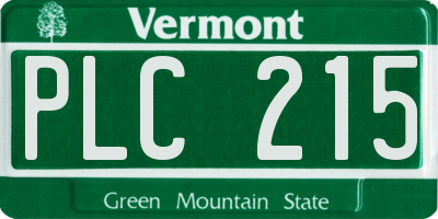 VT license plate PLC215