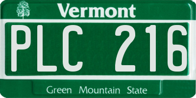 VT license plate PLC216