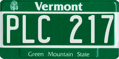 VT license plate PLC217