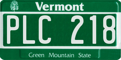 VT license plate PLC218