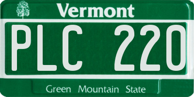 VT license plate PLC220