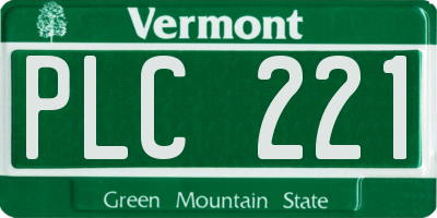 VT license plate PLC221