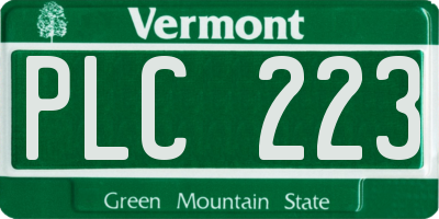 VT license plate PLC223