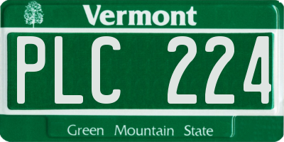 VT license plate PLC224