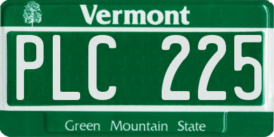 VT license plate PLC225