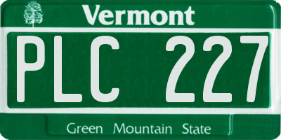 VT license plate PLC227