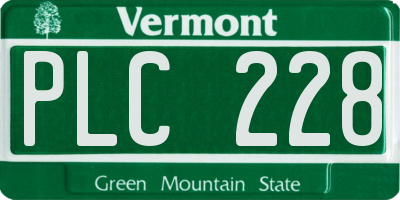VT license plate PLC228
