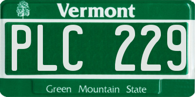 VT license plate PLC229