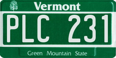 VT license plate PLC231