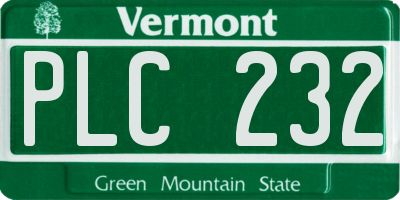 VT license plate PLC232