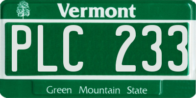 VT license plate PLC233