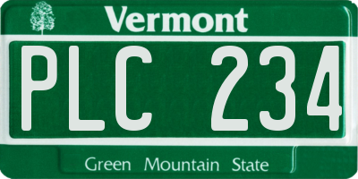 VT license plate PLC234