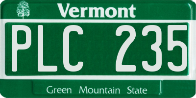 VT license plate PLC235