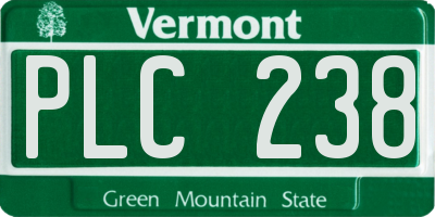 VT license plate PLC238