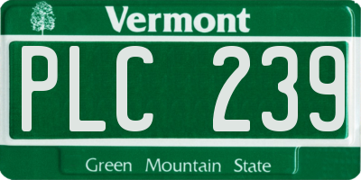 VT license plate PLC239