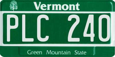 VT license plate PLC240