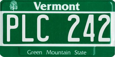 VT license plate PLC242