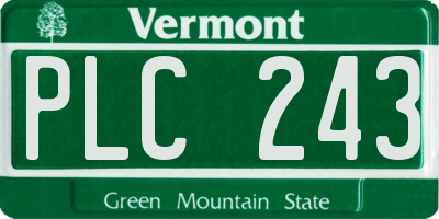 VT license plate PLC243